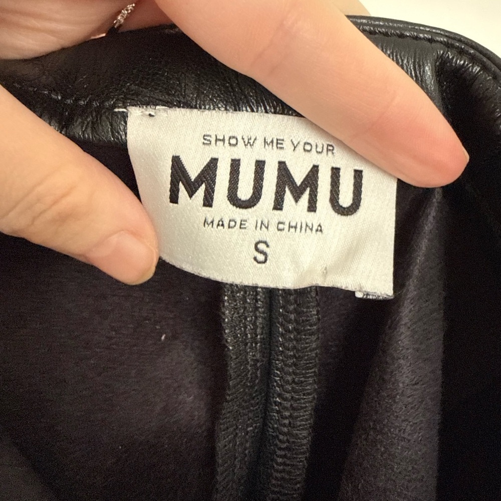 Show Me Your MuMu Tyra Black Pleather Mini Skirt - Picture 6 of 7